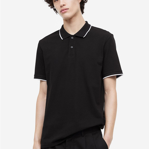 เสื้อโปโลผู้ชายแบบสลิมฟิต แขนสั้น ซิป 1/4  ออกแบบใหม่ รับทำโลโก้ตามสั่ง ขายส่ง พร้อมซิปสีตัดกัน - Product Image 1