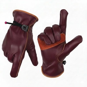 Leather Driving Gloves With Adjustable Wrist <b>Strap</b> Unisex All Seasons - Product Image 1