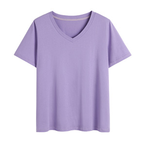 Camisetas de Mujer en Oferta, Camisetas con Logotipo Personalizado, Camisetas de Manga Corta con Cuello en V para Mujer, Precio al por Mayor, Hechas en Pakistán - Product Image 4