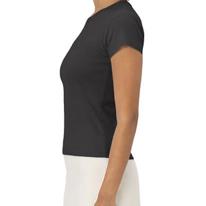 Camiseta Corta Personalizada para Mujer, Color Gris Carbón, con Gráfico Personalizado en la Parte Delantera, Corte Ajustado, Algodón, Manga Corta - Product Image 6