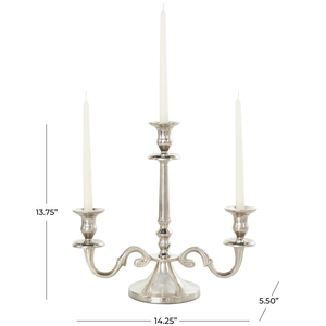 Romantic <b>Silver</b> Aluminum <b>Candlestick</b> Holder for Wedding & Christmas Decor Elegant <b>Silver</b> Candle Holder At Low Price - Product Image 2