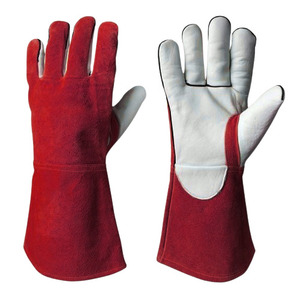 Gants de soudeur industriels robustes pour la lutte contre les incendies, en cuir de vachette pleine fleur renforcé, certifiés CE, résistants à la chaleur, avec manchette de sécurité - Product Image 3