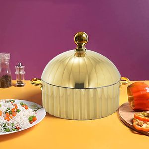 Olla de Lujo para Hot Pot, Cacerola de Acero Inoxidable, Negra y Dorada, con Aislamiento Térmico de Doble Pared, Plato para Servir, Calentador de Comida para Buffet, Servidor de Roti - Product Image 6