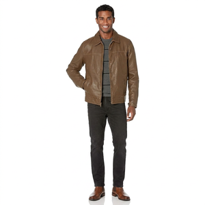 OEM Factory Custom <b>Leather</b> <b>Jacket</b> <b>Men</b> 2026 Classic Biker Durable Genuine <b>Leather</b> Outerwear Fashion <b>jacket</b> for <b>men</b> - Product Image 4