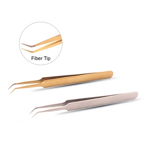Pince à épiler multifonctionnelle en acier inoxydable, précise pour cils 3D 5D, idéale pour prélever les cils fins, couleur or - Product Image 2