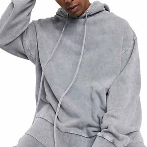 2026 Custom Acid Washed Cotton Thick Puff Print Acid Wash Tracksuits Hoodies and Sweatpants Sets for Men Now For Online Sale - Product Image 5