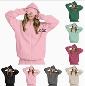 Sudadera Deportiva Extra Grande para Mujer, con Capucha, Tejida, Antiarrugas, 100% Poliéster, para Otoño, con Estampado de Letras y Logotipo Frontal, Largo Regular - Product Image 1