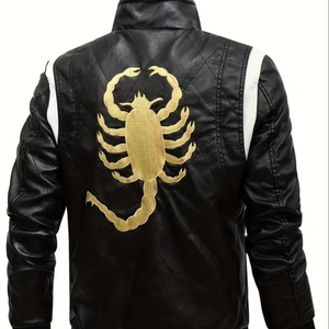 Chaquetas de Motocicleta de Cuero para Hombre, Nuevas, a la Moda, con Bordado en la Espalda, Logotipo Personalizado, Impermeables, Transpirables, para Invierno y Exteriores - Product Image 1