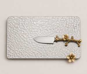 Luxury Metal Modern Cheese Board Decorative <b>Tray</b> Charcuterie Platter Cheese Knife & Serving Set - Product Image 5