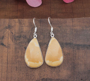 ต่างหูหยดน้ำประดับพลอยแจสเปอร์ธรรมชาติ เงินแท้ 925 เครื่องประดับอัญมณีหรูหราสำหรับงานปาร์ตี้และของขวัญวันเกิด - Product Image 3