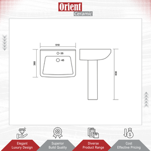 Vasque sur pied blanche de qualité supérieure, design personnalisé, très demandée, pour usage domestique et en restaurant, à prix abordable - Product Image 2