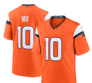 Pria Remaja Wanita Denver # 10 Bo Nix # 2 Patrick Sur-tain II # 14 Jersey Sepak Bola Amerika Courtland Sutton dengan Lengan Pendek - Product Image 3