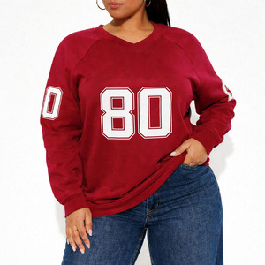 Sudadera Oversize de Forro Polar para Mujer con Estampado de Número Universitario, Estilo Casual, Diseño Personalizado, Sudadera con Capucha de Lujo - Product Image 1