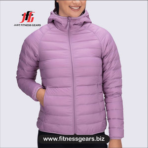 Women's <b>quilted</b> puffer Winter solid color Polyester <b>wadding</b> Stand collar Zipper closure <b>for</b> jacket - Product Image 1