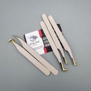 แหนบต่อขนตา Lucky Lash Tools รุ่น LLT-10180 สแตนเลสสตีล ป้องกันไฟฟ้าสถิต ขนาด 10 มม. จับถนัดมือ ปลายทองคำ - Product Image 3