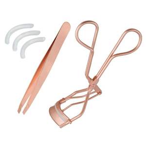 Nouvelle arrivée : Pince à épiler pour sourcils et coupe-cils, couleur or rose, revêtement doré - Product Image 5