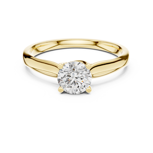 Twisty Round Cut Lab Grown Solitaire <b>Ring</b> <b>Set</b> in 18KT Yellow Gold Certified for Party Wedding Daily Use Luxury Gifting for <b>Women</b> - Product Image 1