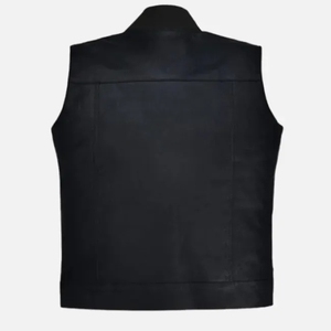 Trendy Men Casual <b>Leather</b> Vest Stylish <b>Retro</b> Sleeveless <b>Jacket</b> Breathable Fashionable Motorcycle Biker Slim Fit Autumn - Product Image 2