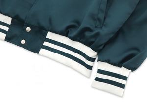 Custom Logo Print Winter Knitted Satin Shiny Plain Sustainable High Quality Men's <b>Baseball</b> Letterman Varsity <b>Jacket</b> Waterproof - Product Image 6