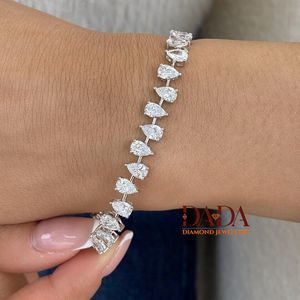 สร้อยข้อมือลูกแพร์สุดพิเศษสำหรับผู้หญิงสร้อยข้อมือเพชรสำหรับปลูกในห้องปฏิบัติการสร้อยข้อมือเชื่อมเพชรตะวันออกแบบตะวันตกสุดหรูเครื่องประดับที่ดี - Product Image 2