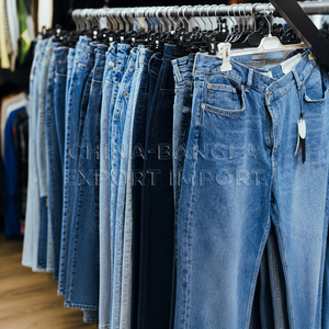Bangladesh Stock Lot Denim Jeans Pants <b>Stretch</b> Slim <b>Trousers</b> Men <b>Women</b> Factory Overstock Apparel Clearance Cargo Bale Sourcing - Product Image 6