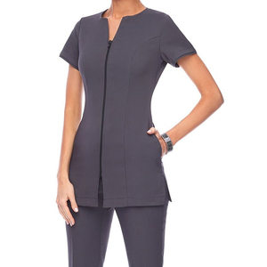 Uniformes de Algodón con Cremallera Completa y Logotipo Personalizado de la Mejor Calidad 2026, Ropa de Trabajo para Esteticistas, Túnica para Salón de Uñas y Spa - Product Image 3