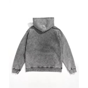 Sudadera con Capucha Personalizada con Lavado Ácido para Hombre, Azul, Estilo Urbano, Oversize, con Capucha, Fabricación OEM, Sudadera Casual de Moda - Product Image 4