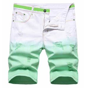 Pantalones Cortos Casuales de Mezclilla para Hombre, Estilo Cargo, a la Moda, Verano, Nuevos, en Colores Verde y Blanco - Product Image 1
