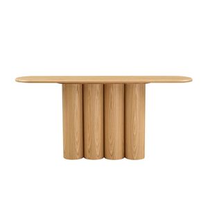 Consolle Moderna 66.93 con Gambe Cilindriche Uniche, Finitura Naturale per Ingresso, Soggiorno, Corridoio, Foyer o Studio - Product Image 6