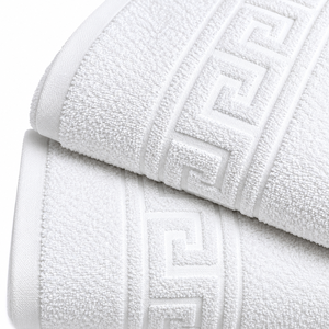 Serviette de bain en coton de qualité supérieure avec motif bordé, tissu éponge doux et moelleux, haute absorption, qualité durable - Product Image 4
