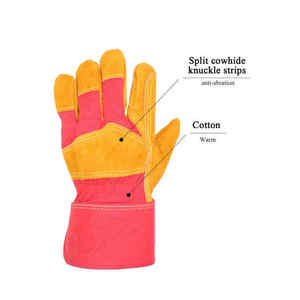 Leather Work <b>Gloves</b> Real Leather Working <b>Gloves</b> Polyester Durable Anti-Slip Breathable Flexible Safety Cuff General Purpose - Product Image 5