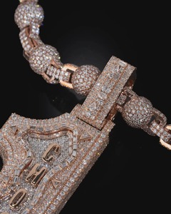 Pendentif Lettre en Diamant de Laboratoire Iced Out - Bijoux Hip Hop Personnalisés Plaqué Or Rose et Rhodium par Jay Balaji Diamonds - Product Image 6