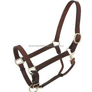 Caballo de cuero de alta calidad con cuello halter en negro o marrón, cuero prémium con hebilla doble de latón sólido en Corona, tamaños personalizados - Product Image 6