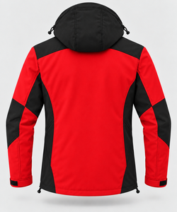 Custom Logo Embroidered <b>Mens</b> Softshell Jacket Waterproof Windproof Winter Hiking Coat Polar <b>Fleece</b> Lining Detachable Hood Color - Product Image 3