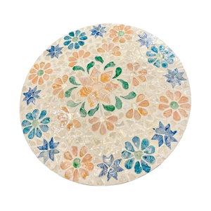 Mother of Pearl Shell Charger Plate Boho <b>Placemat</b> for Coastal Wedding Decor & High-End Dining Storage - Product Image 1