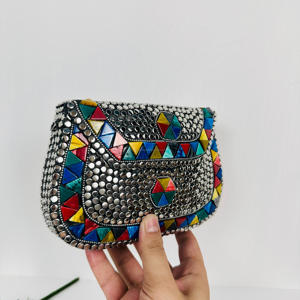 กระเป๋าคลัทช์ลูกปัดอะลูมิเนียมชุบทอง งานแฮนด์เมด สไตล์โมเดิร์นโบราณ สำหรับผู้หญิง ดีไซน์หรูหรา เหมาะสำหรับงานแต่งงานและงานปาร์ตี้ - Product Image 2