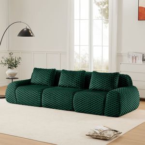 Divano Componibile Moderno 114 in Tessuto Flanellato, Oversize a 3 Posti con Seduta Profonda e Design Senza Struttura per Soggiorno - Product Image 2