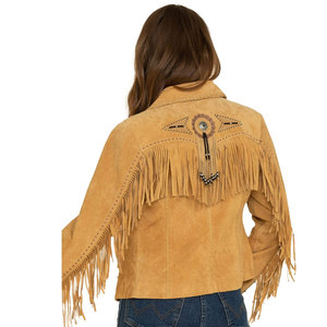 Solid Trader High Quality Tassel Detail Western Fashion Slim Fit Soft Texture <b>Suede</b> Fringe Leather <b>Jacket</b> - Product Image 4