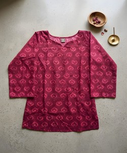 Rich Look Rayon Printed Work <b>Top</b> V Neck Long Sleeve Women Ethnic Wear Party Traditional Style 85444 VAAZI-1066 - Product Image 4