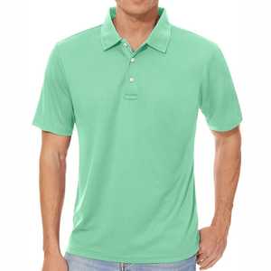<b>Men's</b> Solid <b>Green</b> Short Sleeve <b>Polo</b> <b>Shirt</b> Oxford Woven Casual Style - Product Image 1
