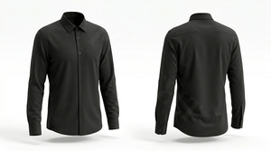 Chemise habillée à manches longues avec logo personnalisé, chemise formelle boutonnée, coupe ajustée, chemise de travail de bureau décontractée pour les affaires - Product Image 6