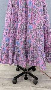 Hand Block Print Indian Cotton <b>Skirt</b> Floral Sustainable Versatile Casual Style for Summer Winter Spring Party Occasions - Product Image 5