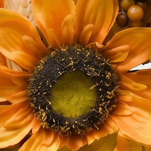 Vibrant Autumn Wreath Featuring Golden Sunflowers, Mini Pumpkins And Foliage, Festive Thanksgiving Harvest <b>Front</b> <b>Door</b> <b>Decoration</b> - Product Image 6