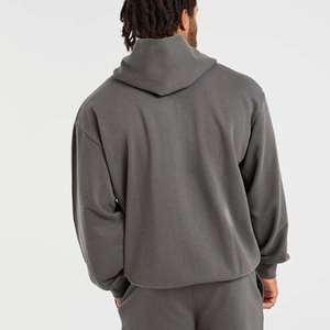 Sweat à capuche oversize de luxe pour homme, en coton tricoté imprimé de haute qualité, style streetwear, coupe lourde, épaules tombantes - Product Image 3