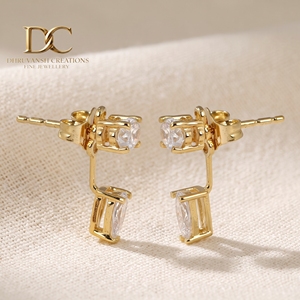 Elegantes Pendientes de Diamantes Cultivados en Laboratorio con Certificación IGI, Oro Amarillo Sólido de 14 Quilates, Corte Pera Brillante, Joyería Personalizada para Mujer - Product Image 4