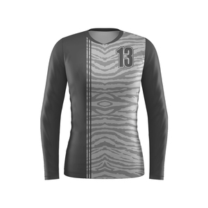 Maillot de volley tendance avec un design numérique moderne sur les manches et le col, parfait pour les matchs de la saison estivale et les ligues jeunes. - Product Image 1