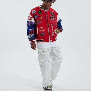 Blouson Bomber Varsity Coupe-Vent en Laine avec Col Montant et Logo Imprimé sur le Devant, Modèle Hiver 2025, Vente en Gros Personnalisée pour la Mode Urbaine - Product Image 6