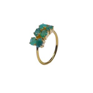 Wedding Wear 925 Sterling <b>Silver</b> Gold Plated Jewelry <b>Emerald</b> Gemstone Women Wear Classic <b>Ring</b> - Product Image 1