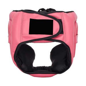 Casque de boxe en cuir PU rose, protection sportive pour adultes, unisexe, utilisation universelle, fermeture à scratch - Product Image 4
