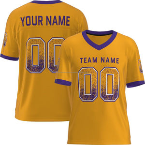 Camisetas de Fútbol Americano Personalizadas de Manga Corta, Impresas, 100% Poliéster, Tela Resistente con Logotipo y Número, Venta al Por Mayor OEM - Product Image 1